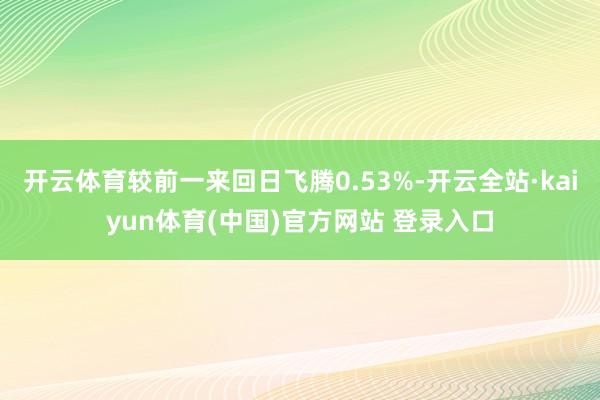 开云体育较前一来回日飞腾0.53%-开云全站·kaiyun体育(中国)官方网站 登录入口