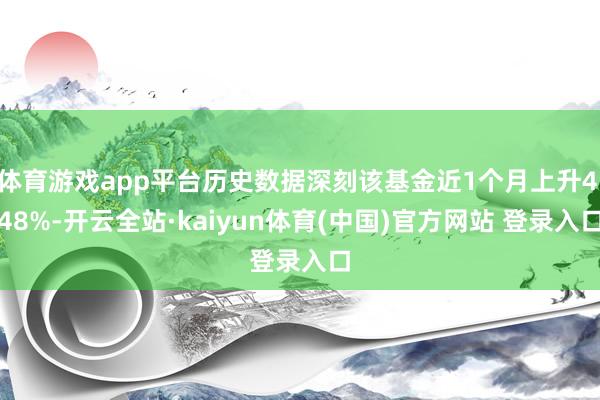 体育游戏app平台历史数据深刻该基金近1个月上升4.48%-开云全站·kaiyun体育(中国)官方网站 登录入口
