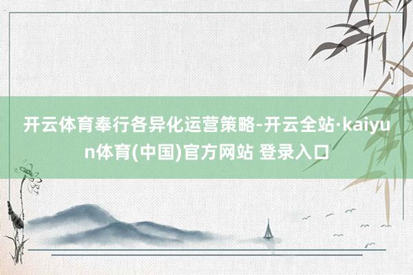 开云体育　　奉行各异化运营策略-开云全站·kaiyun体育(中国)官方网站 登录入口