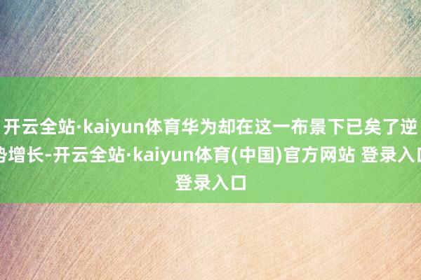开云全站·kaiyun体育华为却在这一布景下已矣了逆势增长-开云全站·kaiyun体育(中国)官方网站 登录入口