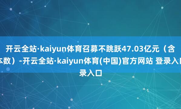 开云全站·kaiyun体育召募不跳跃47.03亿元（含本数）-开云全站·kaiyun体育(中国)官方网站 登录入口